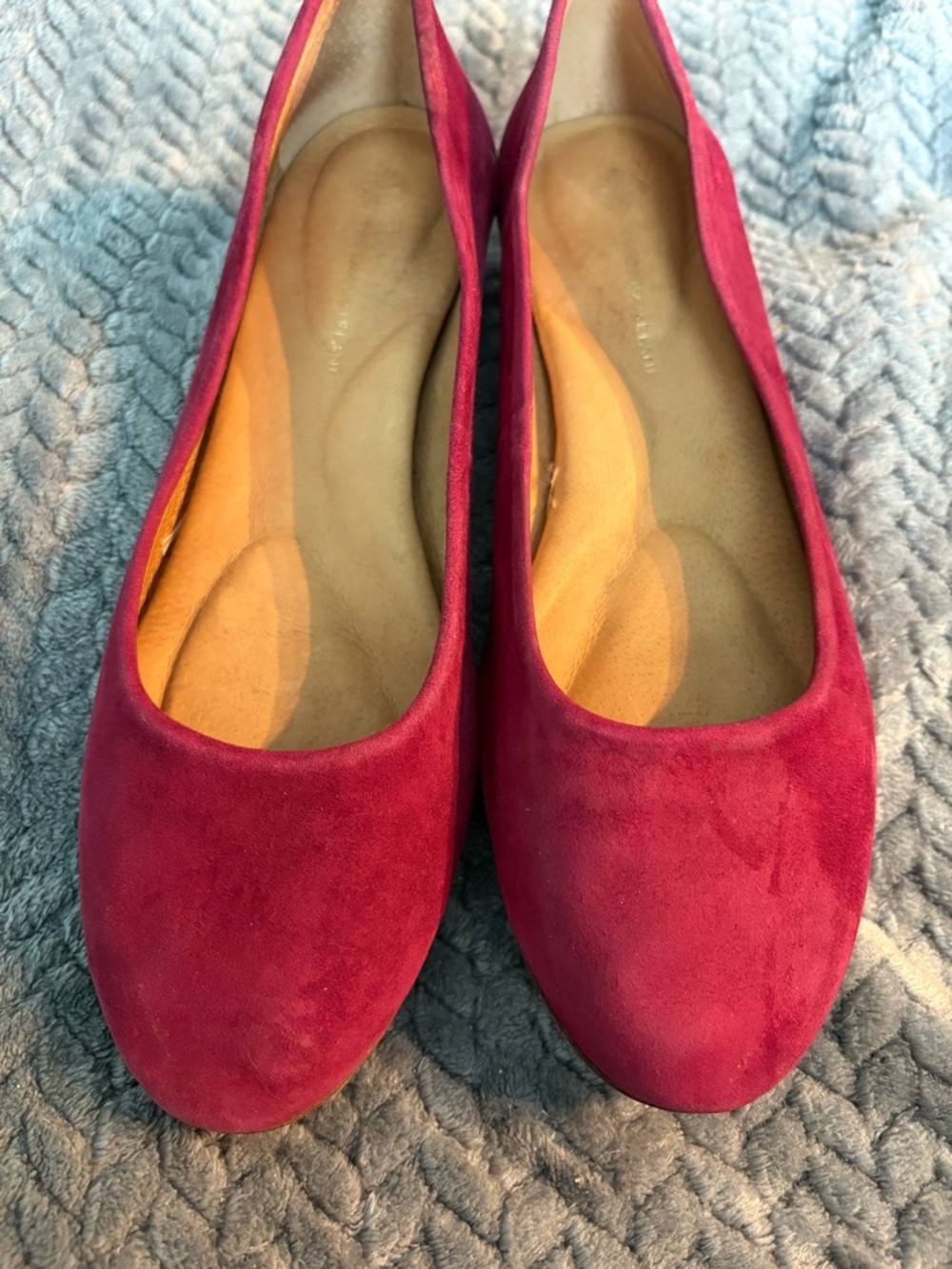 ANTONIO MELANI Fuchsia Suede Round-Toe Flats
